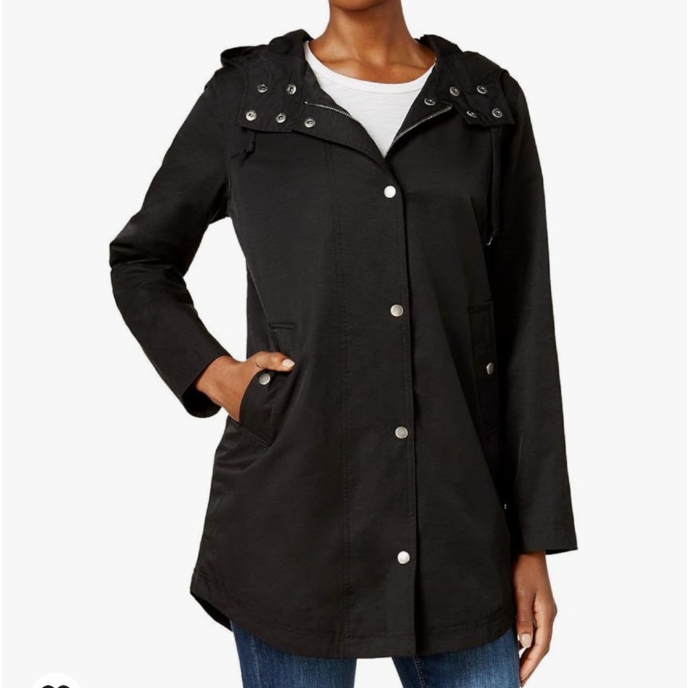 STYLE & CO XSmall Anorak Hooded Black Jacket NEW